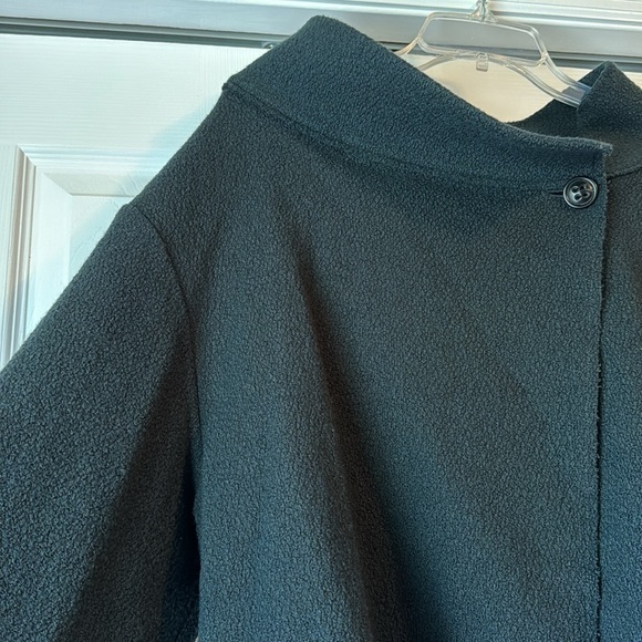 Lafayette 148 Cropped Asymmetrical Button-Front Wool Jacket Forest Green sz S - Picture 5 of 13